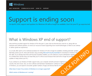 MS XP Support ending
