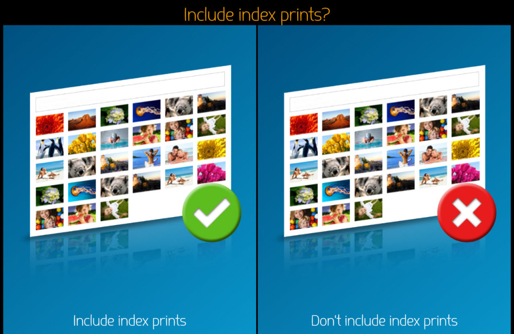 DiLand Kiosk Software index print option screen