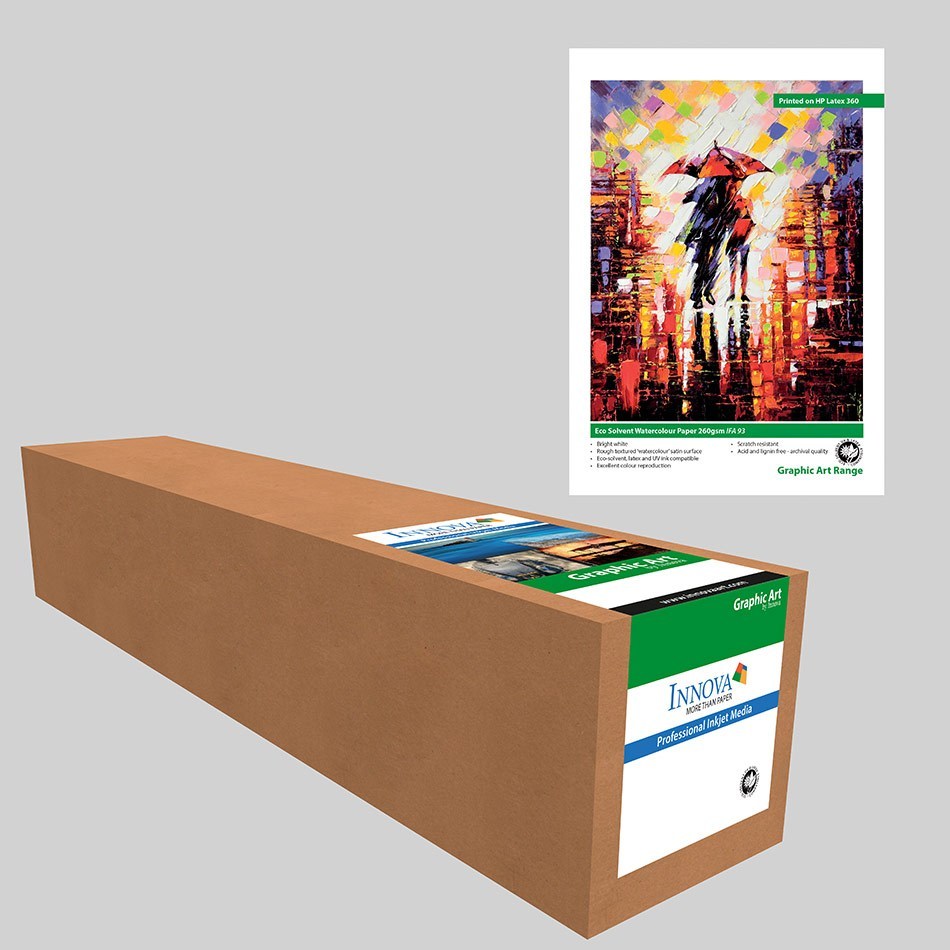 Innova Eco Solvent Watercolour Paper, 260GSM, IFA-93, 25m Roll